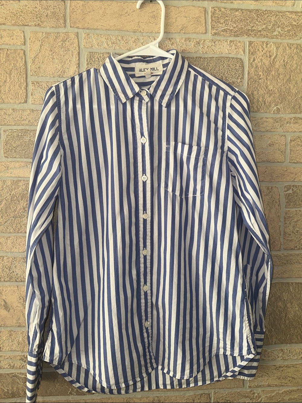 Alex Mill Striped Blue and White Shirt Classic Cotton size S wash&go